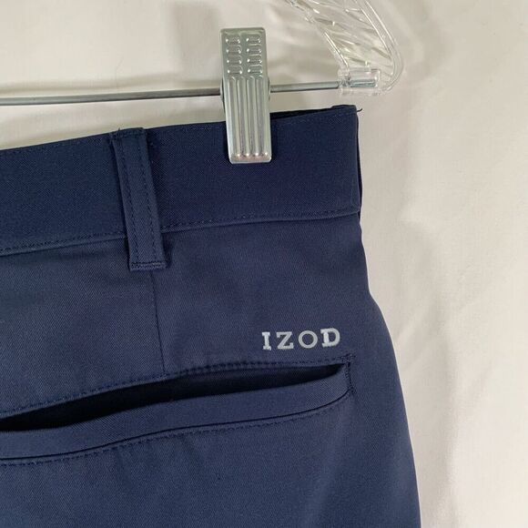 IZOD Golf Shorts Men's 32 Solid Blue Straight Chino Pockets Discolored - Picture 7 of 7